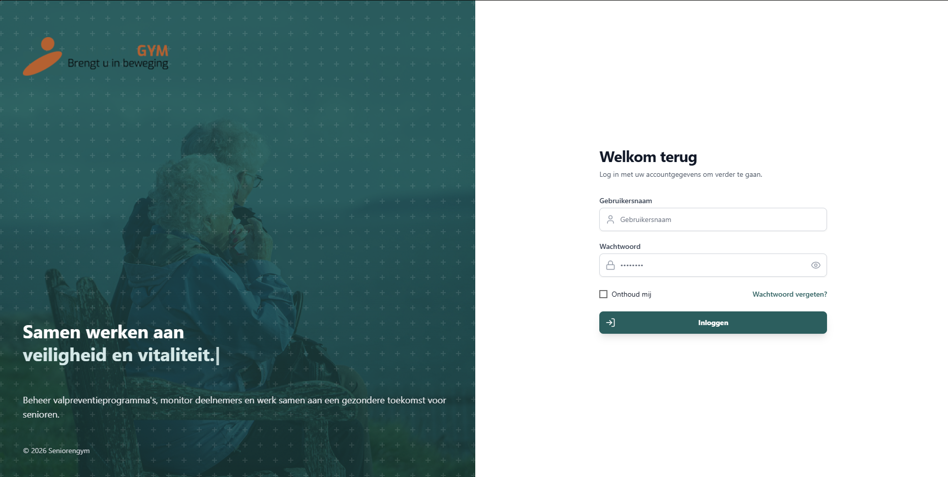 Loginpagina van het KetenZicht platform
